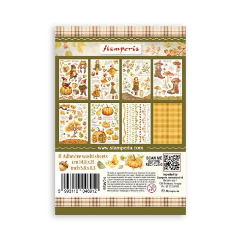 Stamperia - Washi Papier "Whispering Woods" Washi Pad 14,8x21cm - 8 Bogen