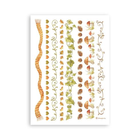 Stamperia - Washi Papier "Whispering Woods" Washi Pad 14,8x21cm - 8 Bogen