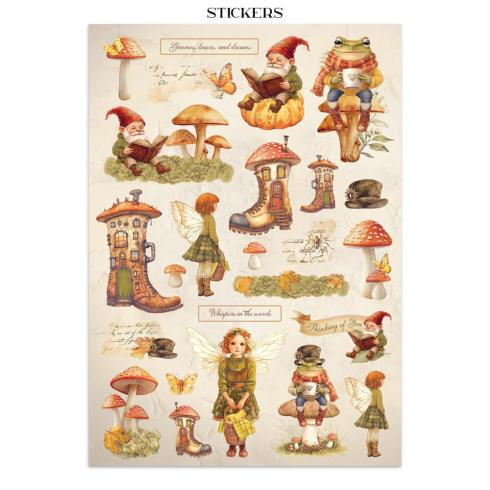 Stamperia - Papier, Aufkleber & Stanzteile "Whispering Woods" Junk Journal Backgrounds,Stickers,Cut-Outs