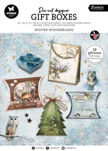 Studio Light - Geschenkboxen "Winter Wonderland" Die Cut Paper Gift Boxes - 12 Bogen