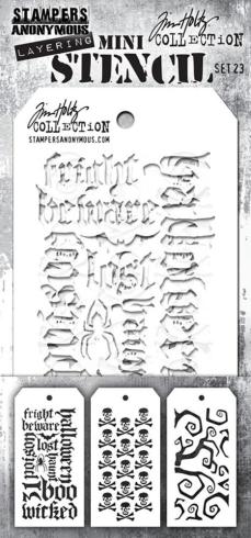 Stampers Anonymous - Schablone "Set #23" Layering Mini Stencil Design by Tim Holtz