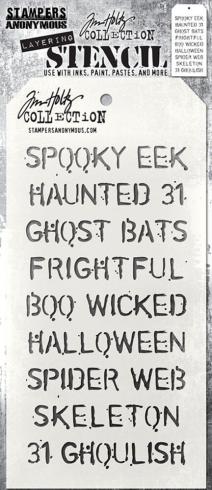 Stampers Anonymous - Schablone "Halloween" Layering Stencil Design by Tim Holtz