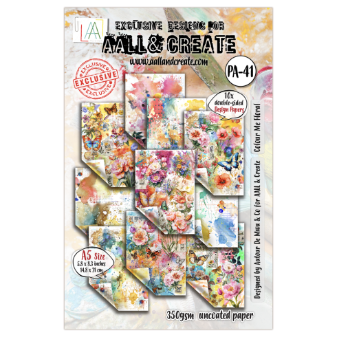AALL and Create - Designpapier "Colour Me Floral" Paper Pack A5 - 10 Bogen