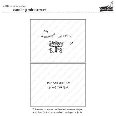 Lawn Fawn - Stempelset "Caroling Mice" Clear Stamp