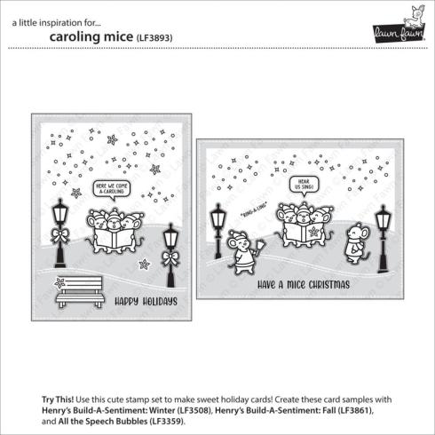 Lawn Fawn - Stempelset "Caroling Mice" Clear Stamp