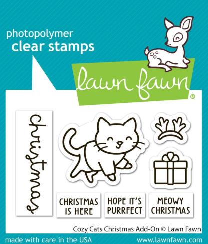 Lawn Fawn - Stempelset "Cozy Cats Christmas" Clear Stamp Add-On