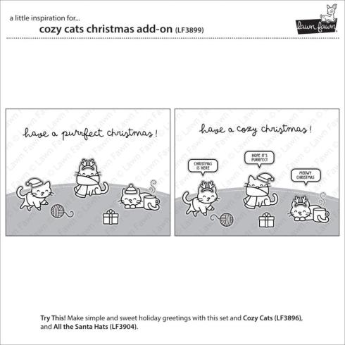Lawn Fawn - Stempelset "Cozy Cats Christmas" Clear Stamp Add-On