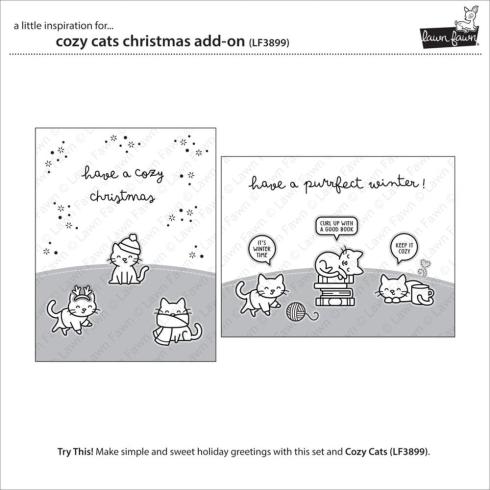 Lawn Fawn - Stempelset "Cozy Cats Christmas" Clear Stamp Add-On