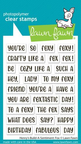 Lawn Fawn - Stempelset "Henry'S Build-A-Sentiment Fox" Clear Stamp