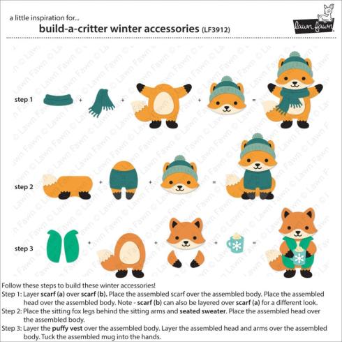 Lawn Fawn - Stanzschablone "Build-A-Critter Winter Accessories" Dies