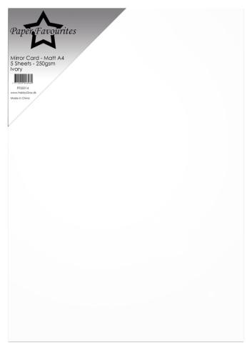Paper Favourites - Spiegelkarton "Ivory" Mirror Card Matte A4 - 5 Bogen