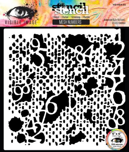 Visible Image - Schablone 6x6 Inch "Mesh Numbers" Stencil