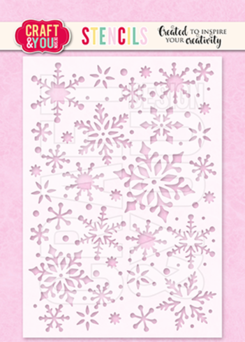 Craft & You Design - Schablone A6cm "Snowflakes 2" Stencil