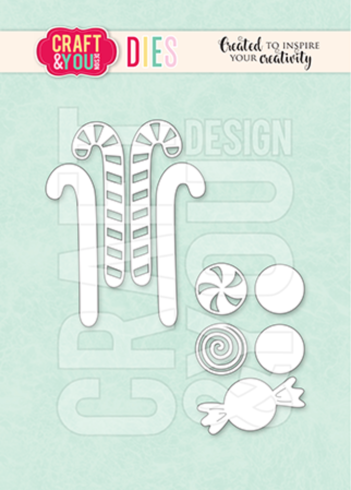 Craft & You Design - Stanzschablone "Candy Canes" Dies