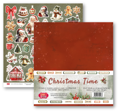 Craft & You Design - Designpapier "Christmas Time" Paper Pad 12x12 Inch - 12 Bogen