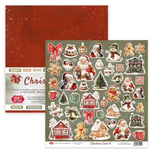 Craft & You Design - Designpapier "Christmas Time" Paper Pad 12x12 Inch - 12 Bogen