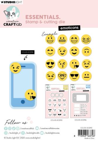 Creative Craft Lab - Studio Light - Stempelset & Stanzschablone "Emoticons" Clear Stamps & Dies