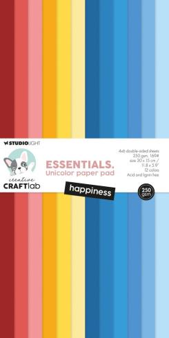 Creative Craft Lab - Studio Light - Cardstock "Happiness" Paper Pack 30x15cm - 24 Bogen