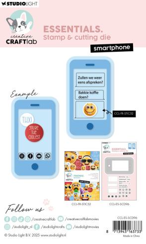 Creative Craft Lab - Studio Light - Stempelset & Stanzschablone "Smartphone" Clear Stamps & Dies