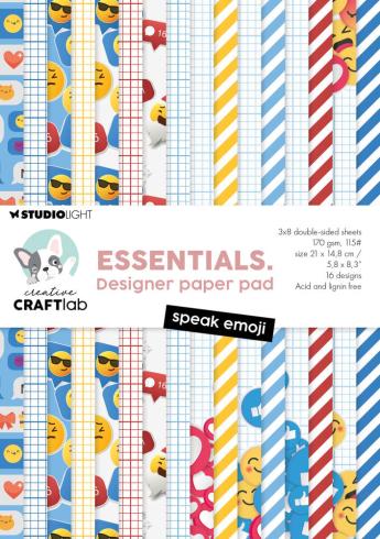 Creative Craft Lab - Studio Light - Designpapier "Speak Emoji " Paper Pack 21x14,8 cm - 24 Bogen