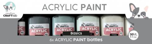 Creative Craft Lab - Acrylfarbe "Basics" Acrylic Paint 6x30ml