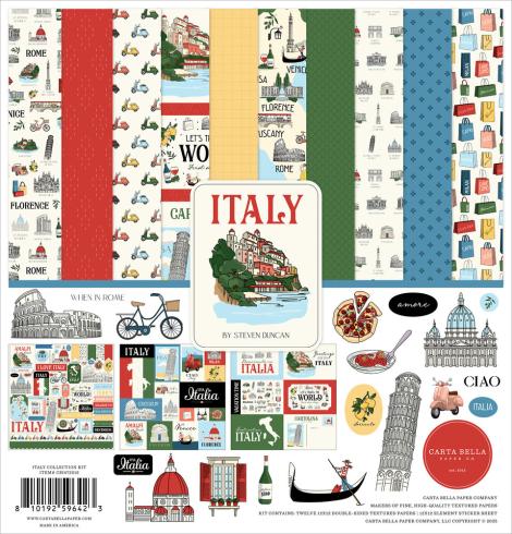 Carta Bella - Designpapier "Italy" Collection Kit 12x12 Inch - 12 Bogen  