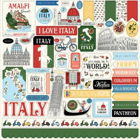 Carta Bella - Designpapier "Italy" Collection Kit 12x12 Inch - 12 Bogen  