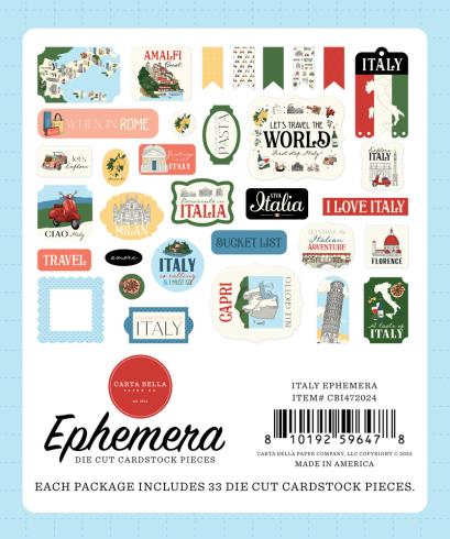 Carta Bella - Stanzteile "Italy" Ephemera