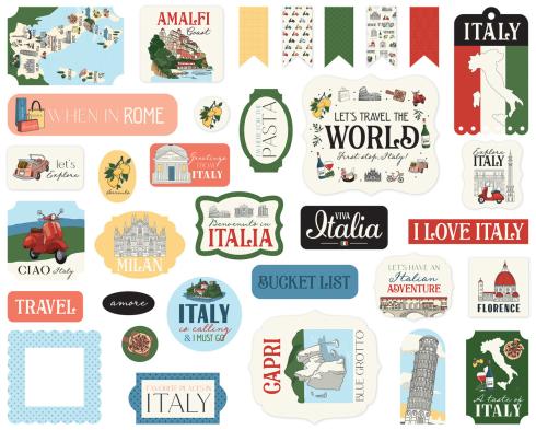 Carta Bella - Stanzteile "Italy" Ephemera