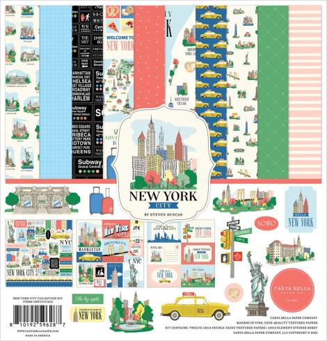 Carta Bella - Designpapier "New York City" Collection Kit 12x12 Inch - 12 Bogen  