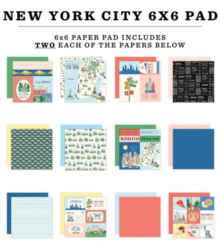 Carta Bella - Designpapier "New York City" Paper Pad 6x6 Inch - 24 Bogen