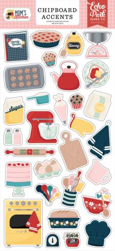 Echo Park - Sticker "Mom's Kitchen" Chipboard 6x13 Inch