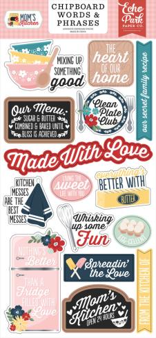 Echo Park - Sticker "Mom's Kitchen" Chipboard 6x13 Inch