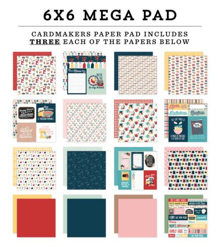 Echo Park - Designpapier "Mom's Kitchen" Cardmakers Mega Pad 6x6 Inch - 48 Bogen