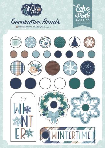 Echo Park - Decorative Brads "Snow Day"