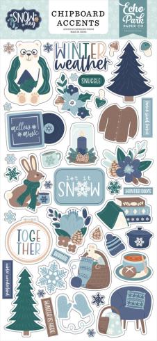 Echo Park - Sticker "Snow Day" Chipboard 6x13 Inch