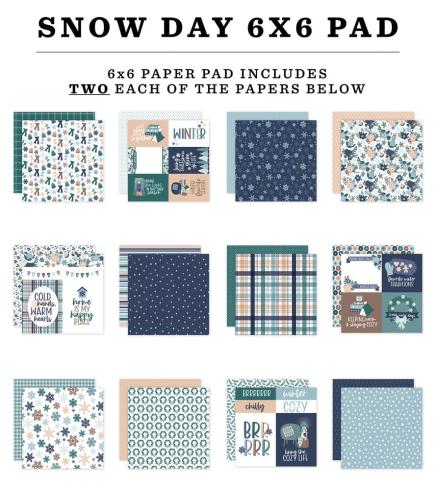 Echo Park - Designpapier "Snow Day" Paper Pack 6x6 Inch - 24 Bogen