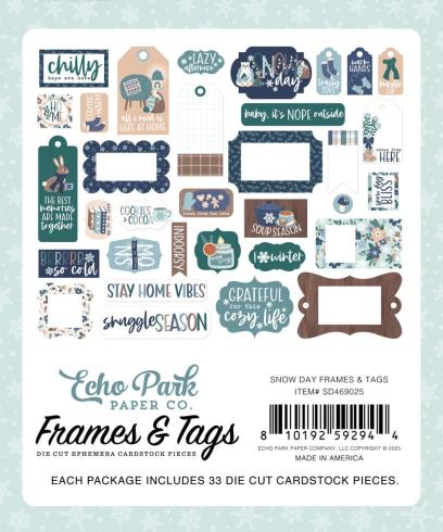 Echo Park - Stanzteile & Anhänger "Snow Day" Frames & Tags 