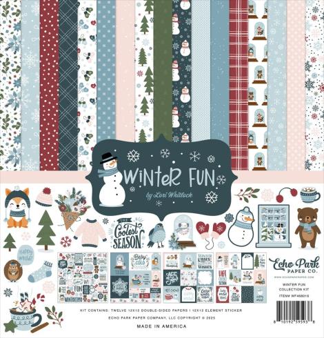 Echo Park - Designpapier "Winter Fun" Collection Kit 12x12 Inch - 12 Bogen