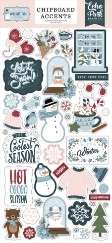 Echo Park - Sticker "Winter Fun" Chipboard 6x13 Inch
