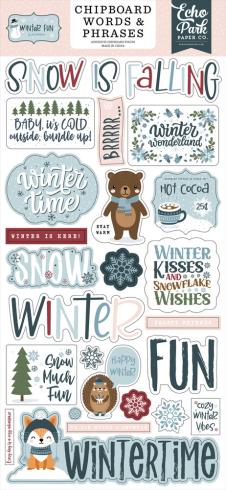 Echo Park - Sticker "Winter Fun" Chipboard 6x13 Inch
