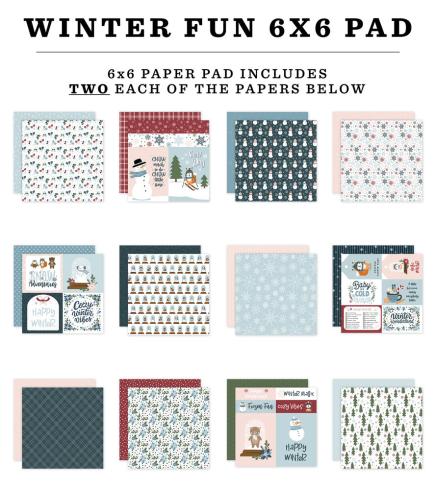 Echo Park - Designpapier "Winter Fun" Paper Pack 6x6 Inch - 24 Bogen