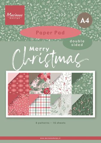 Marianne Design - Designpapier "Merry Christmas" Paper Pad A4 - 16 Bogen 
