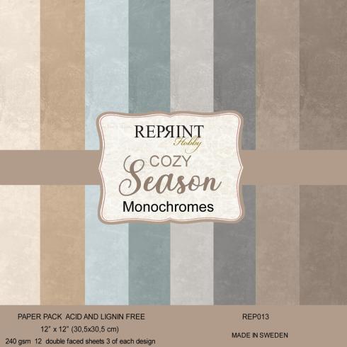 Reprint - Cardstock "Cozy Season Monochromes" 12x12 Inch - 12 Bogen