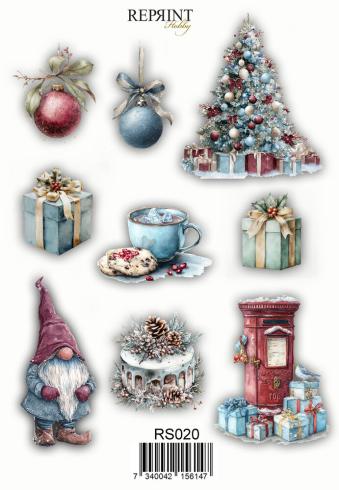 Reprint - Aufkleber "Deck the Halls" Sticker 10x21cm - 3 Bogen