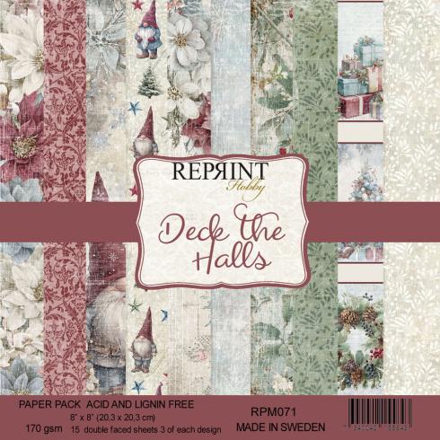 Reprint - Designpapier "Deck the Halls" Paper Pack 8x8 Inch - 15 Bogen