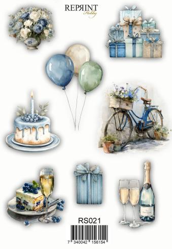 Reprint - Aufkleber "Hip Hip Hooray" Sticker 10x21cm - 3 Bogen