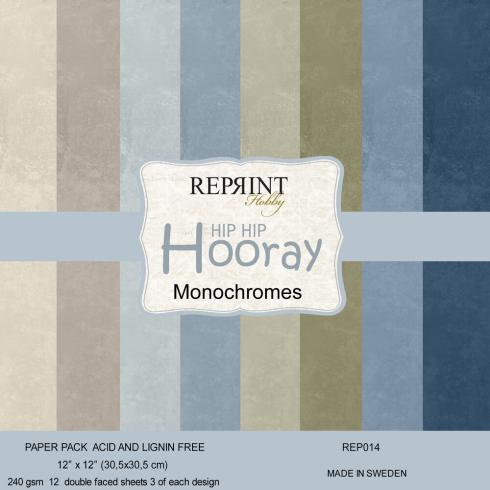 Reprint - Cardstock "Hip Hip Hooray Monochromes" 12x12 Inch - 12 Bogen