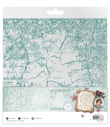 Studio Light - Pergamentpapier "Vintage Mint & White" Vellum 8x8 Inch ( 20,3x20,3 cm ) - 6 Bogen