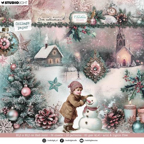 Studio Light - Designpapier "Christmas Blush" Collage Paper Pad 8x8 Inch - 36 Bogen